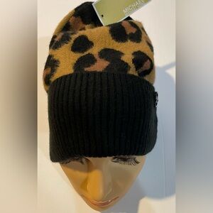 Michael Kors Leopard Pattern Beanie